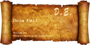 Deim Emil névjegykártya