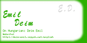 emil deim business card